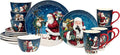 Santa’s Secret 16-Piece Holiday Dinnerware Set Service for 4 – Celebrate the magic of Christmas with Santa reindeer and festive scenes that bring warmth and nostalgia to your holiday table