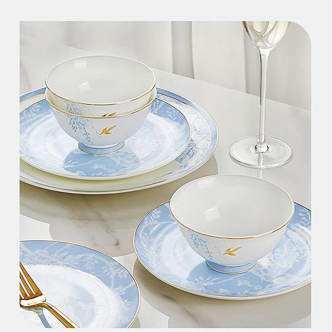 8 piece bone china dinnerware set dishes set for 2 elegant coffee cups and plates sets for party dinner christmas for mom and grandmother Modern minimalist design