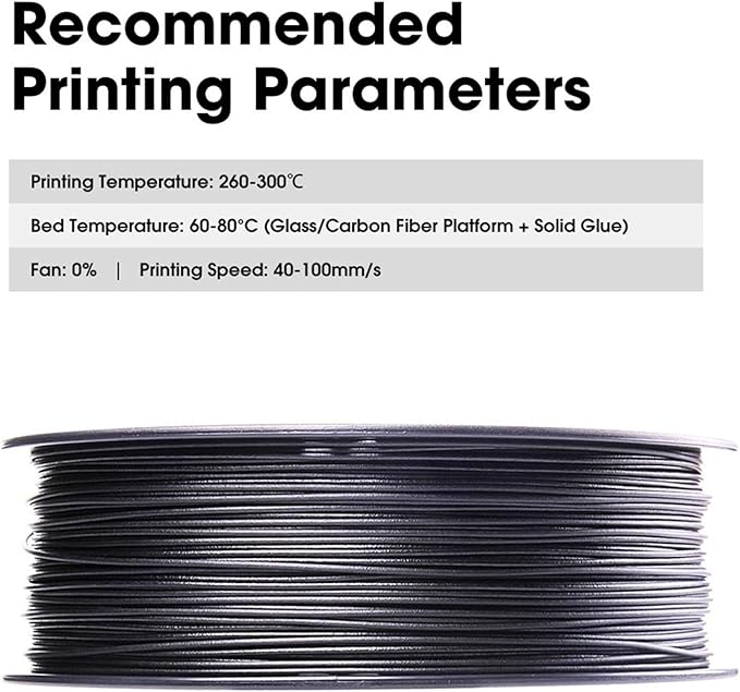for ESUN Refus Carbon Fiber Filled Nylon PA6- CF 1.75mm 3D Printer Filament 0.75KG Spool 3D Printing Filament for 3D Printers