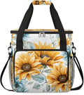 Sunflowers Pattern Coffee Maker Travel Bag for K-Mini or K-Mini Plus Single Serve Coffee Brewer Portable Storage Tote Case for Tarvel