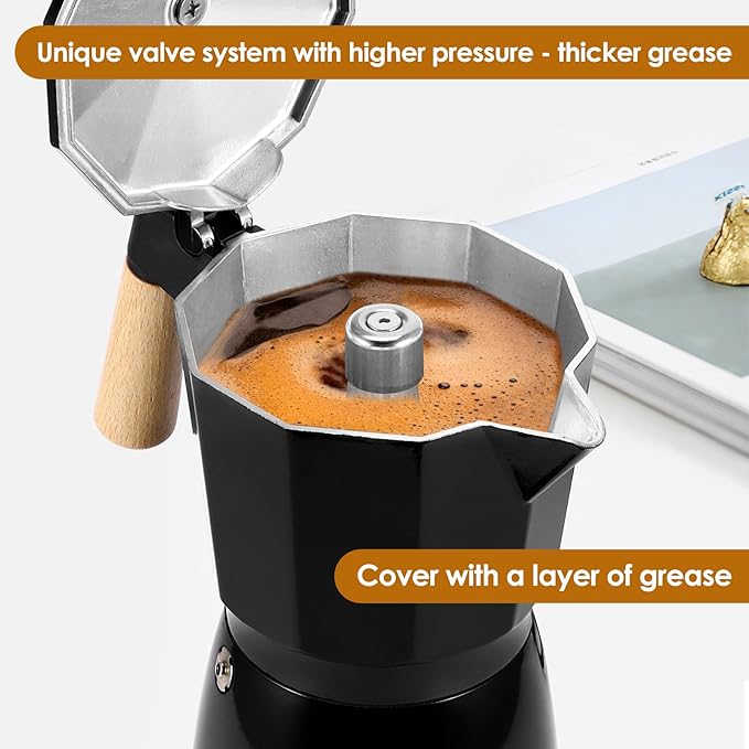 Electric Espresso Coffee Maker - 6 Cup Coffee Pot 300ml Electric Moka Pot Portable Aluminum Cafeteras Electricas Italian Coffee Maker with Detachable Base Coffee Machine Gift for Coffee Lovers