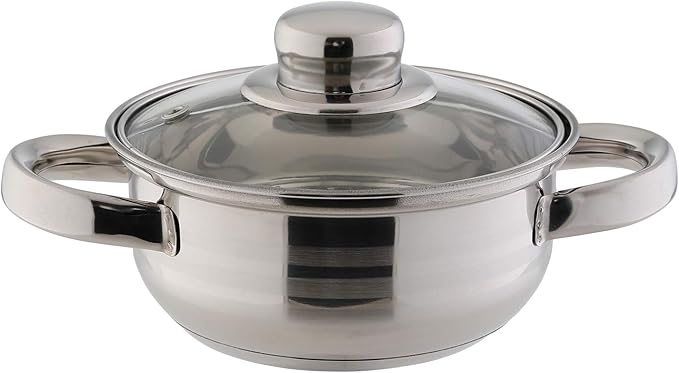 TOP STAR Soup Glass Lids-5 Piece Pot Cookware Set Stainless Steel Silver 46.2 x 26.2 x 18.4 cm