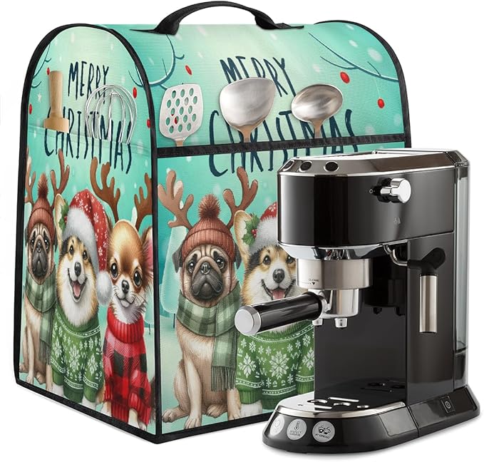 cfpolar Kitchen Aid Mixer Cover Compatible with 6-8 Quarts Christmas Hat Animal Dog Elk Stand Mixer Cover Kitchen Aid Mixers Accessories Appliance Organizer Bag Dust Covers with Zipper Pocket