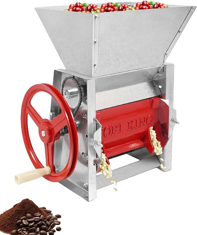 Manual Coffee Bean Peeling Machine 304 Stainless Steel Hand Crank Coffee Beans Shelling MachineCommercial Beans Peeler for Farms Homes
