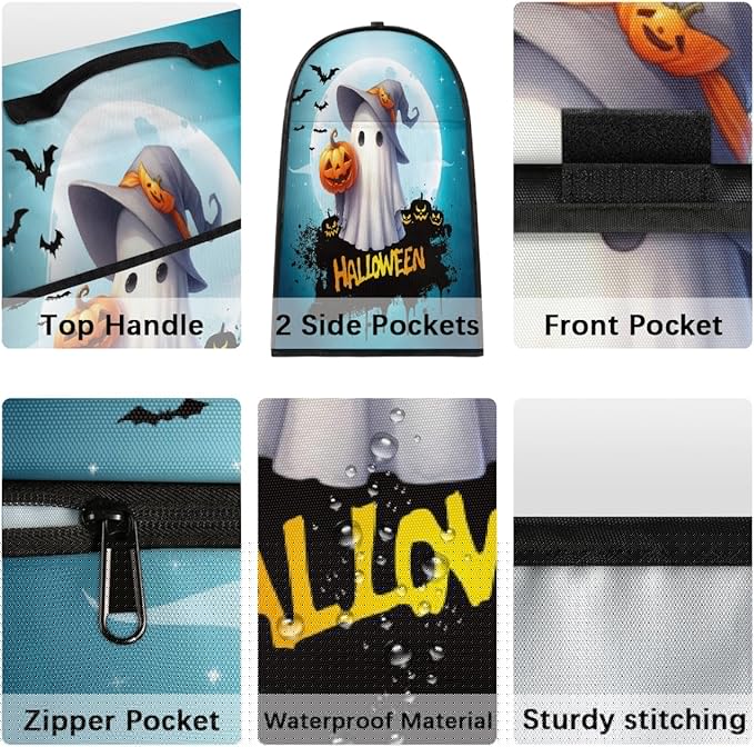 cfpolar Kitchen Aid Mixer Cover Compatible with 6-8 Quarts Halloween Bat Pumpkin Ghosts Stand Mixer Cover Kitchen Aid Mixers Accessories Appliance Organizer Bag Dust Covers with Zipper Pocket