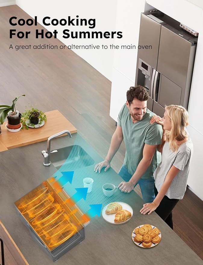 Nuwave Bravo Pro Smart Toaster Oven Countertop True Air Fryer Combo w/Improved 100% Convection 35% Crispier 112 Presets Customizable Pizza Zones Integrated Probe PFAS Free 30QT Stainless Steel
