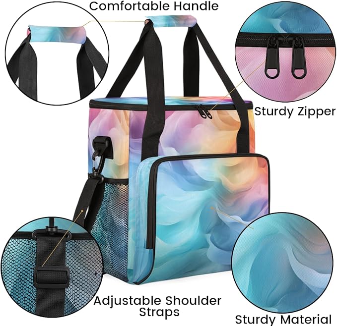 Tie Dyeing Coffee Maker Carrying Bag Mandala Portable Travel Storage Tote Bag Compatible with K-Mini or K-Mini Plus Single Serve Coffee Brewer Carrying Case with Multiple Pockets &amp Shoulder Stra