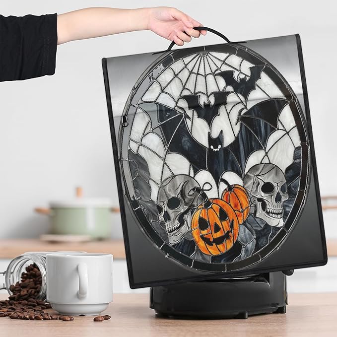 cfpolar Kitchen Aid Mixer Cover Compatible with 6-8 Quarts Halloween Skull Pumpkin Bat Stand Mixer Cover Kitchen Aid Mixers Accessories Appliance Organizer Bag Dust Covers with Zipper Pocket