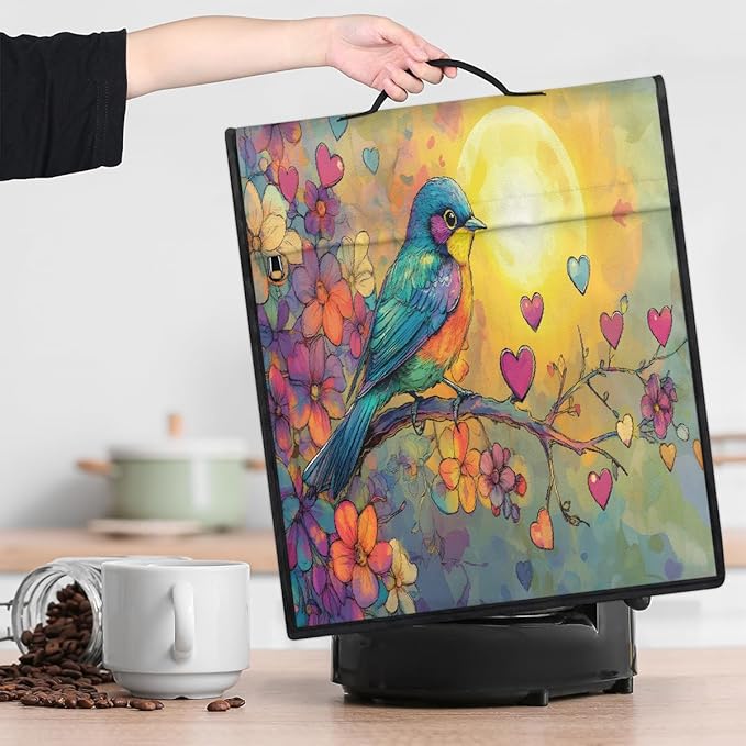 cfpolar Kitchen Aid Mixer Cover Compatible with 6-8 Quarts Vintage Bird Flowers Stand Mixer Cover Kitchen Aid Mixers Accessories Appliance Organizer Bag Dust Covers with Zipper Pocket