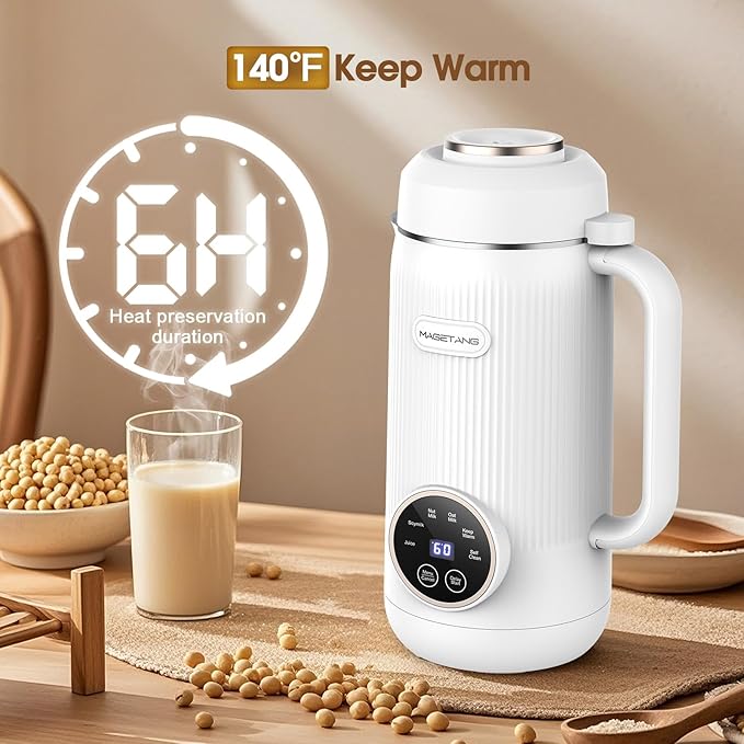 7 in 1 Nut Milk Maker Machine 28oz Automatic Milk Maker for Homemade Coconut Oat Soy Plant-Based Milk Juice with 18H Delay Start/6H Keep Warm/Self Cleaning (Cream)