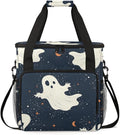 Bright Spooky Ghost Coffee Maker Carrying Bag Portable Travel Storage Tote Bag Compatible with K-Mini or K-Mini Plus Single Serve Coffee Brewer Carrying Case with Multiple Pockets &amp Shoulder Str