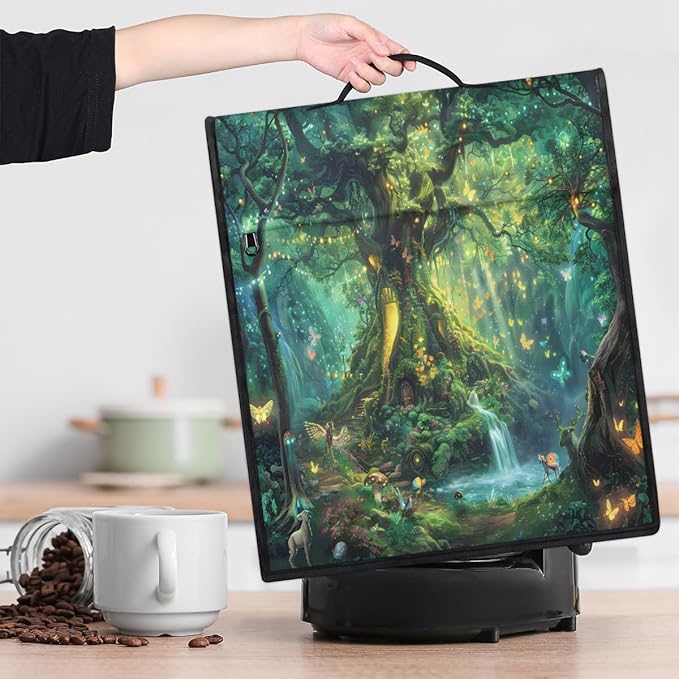 cfpolar Kitchen Aid Mixer Cover Compatible with 6-8 Quarts Tree Of Life Butterfly Green Stand Mixer Cover Kitchen Aid Mixers Accessories Appliance Organizer Bag Dust Covers with Zipper Pocket