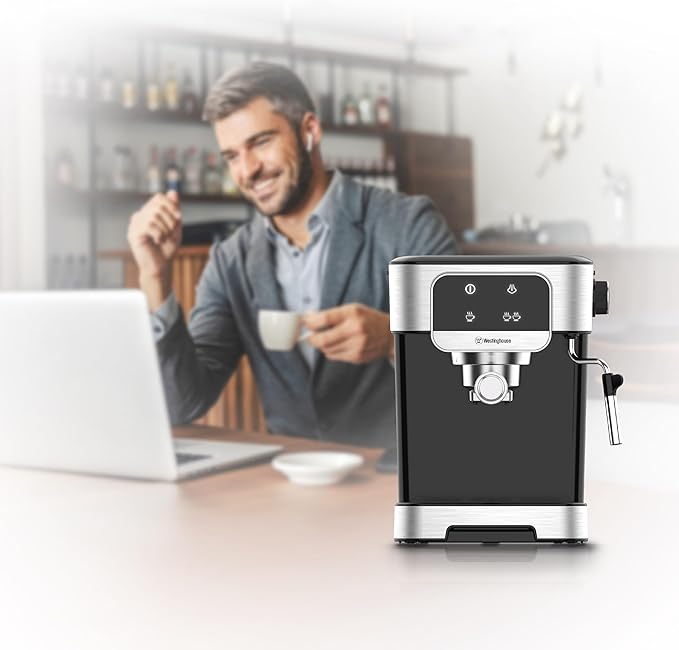 Dynastar 220 Volts Espresso Maker With Milk Frother -20 Bars-1200 Watts-Touch Control-Bundle 220-240 Volts (Not For Use In USA)