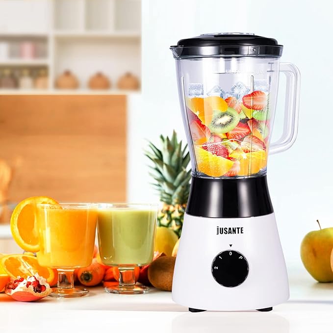 Blender for Smoothies Small Blender with 500W Motor for Milkshake Desserts Nut Butter Cocktails Sauces (White)