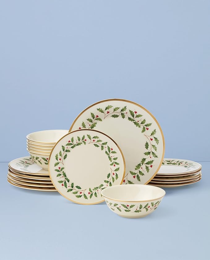 Lenox 899203 Holiday 18-Piece Dinnerware Set Service For 6