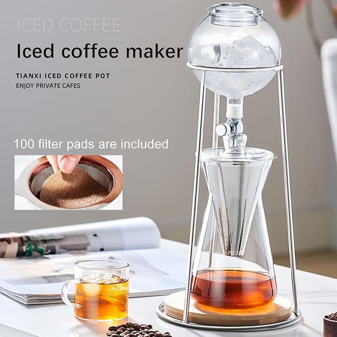 Yosoo Dripper Hand Brew Coffee Maker Premium Borosilicate Glass Adjustable Flow Valve Ideal for Home and Office Use