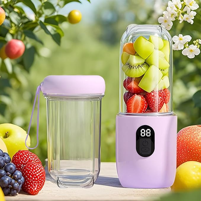 Personal Blender Portable 40W 500ml USB Rechargeable Electric Blender Cup with 16 Stainless Steel Blades for Shakes and Juice
