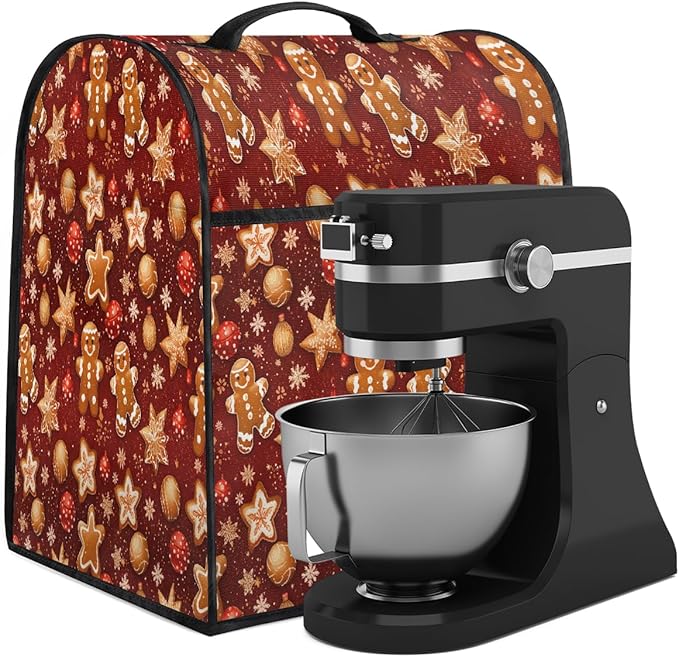 cfpolar Kitchen Aid Mixer Cover Compatible with 6-8 Quarts Christmas Ball Gingerbread Man Stand Mixer Cover Kitchen Aid Mixers Accessories Appliance Organizer Bag Dust Covers with Zipper Pocket