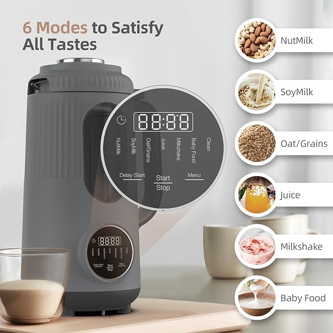 8 in 1 Nut Milk Maker35oz(1000ml) Automatic Homemade Almond OatBlendersPlant-Based Milk and Non-Dairy Beverages Milk Maker Machine with Delay Start/Self Clean