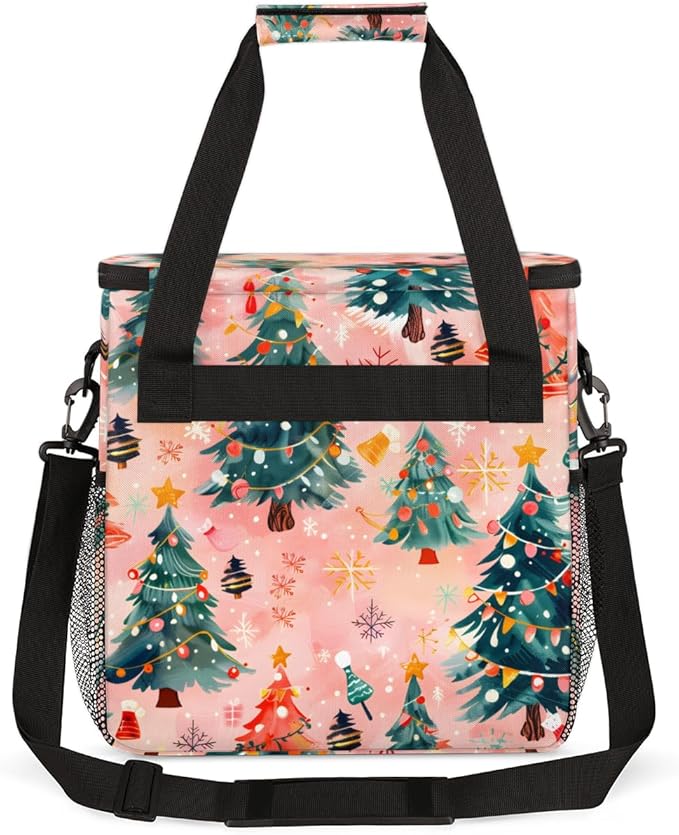 Cute Tree Coffee Maker Carrying Bag Christmas Festivals Travel Storage Bag Compatible with K-Mini or K-Mini Plus Single Serve Coffee Brewer Carrying Case with Multiple Pockets &amp Shoulder Strap