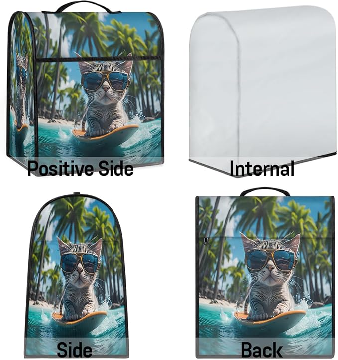 cfpolar Kitchen Aid Mixer Cover Compatible with 6-8 Quarts Fashion Cat Animals Stand Mixer Cover Kitchen Aid Mixers Accessories Appliance Organizer Bag Dust Covers with Zipper Pocket
