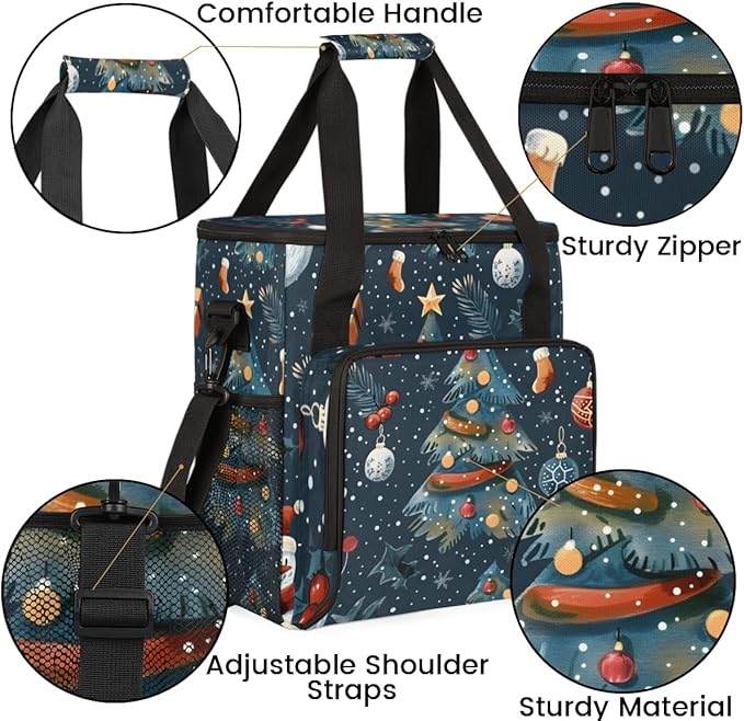 Magical Xmas Tree Coffee Maker Carrying Bag Portable Travel Storage Tote Bag Compatible with K-Mini or K-Mini Plus Single Serve Coffee Brewer Carrying Case with Multiple Pockets &amp Shoulder Strap