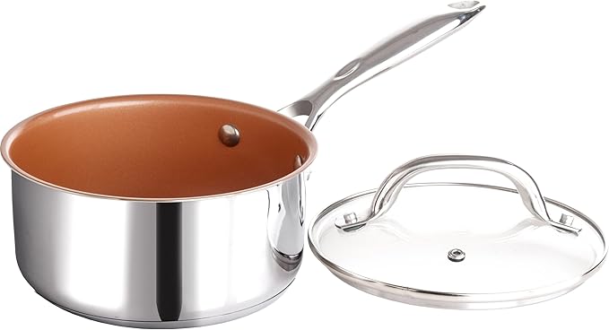 Redwood Copper 7 Piece Stainless Steel Cookware Set with Ceramic Titanium Non Stick 1