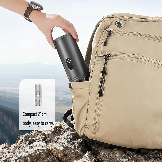 3-in-1 Portable Espresso Machine with Self-Heating 20 BAR Pressure 7800mAh Battery &amp Carrying Bag - Compact Travel Coffee Maker for Capsules Ground Coffee Iced Brew for Camping Hiking Office