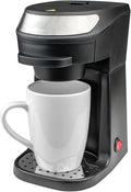 Single Serve Coffee Maker with Mug Reusable Filter &amp Easy Clean Black