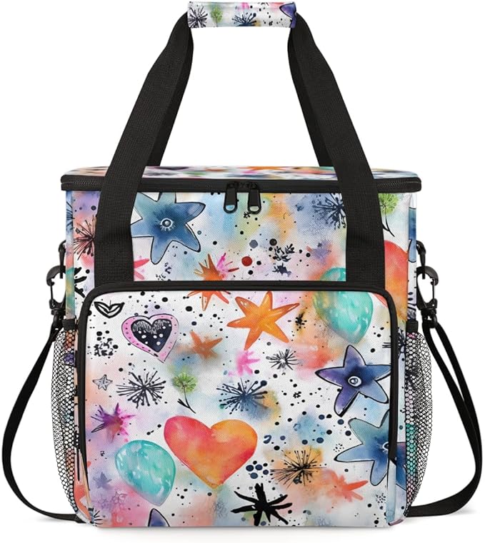 HEART Star Coffee Maker Carrying Bag Portable Travel Storage Tote Bag Compatible with K-Mini or K-Mini Plus Single Serve Coffee Brewer Carrying Case with Multiple Pockets &amp Shoulder Strap