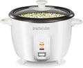 Proctor Silex Rice Cooker &amp Food Steamer 10 Cups Cooked (5 Cups Uncooked) Includes Steam and Rinsing Basket White (37533G)