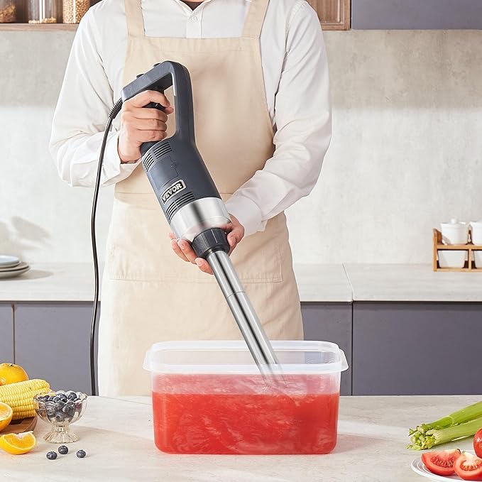 VEVOR Commercial Immersion Blender 500W Heavy Duty Hand Mixer 16 inch Stepless Variable Speed Mixer with Stainless Steel Blade Multi-Purpose Portable Mixer for Soup Sauces Mashed Potatoes Cream
