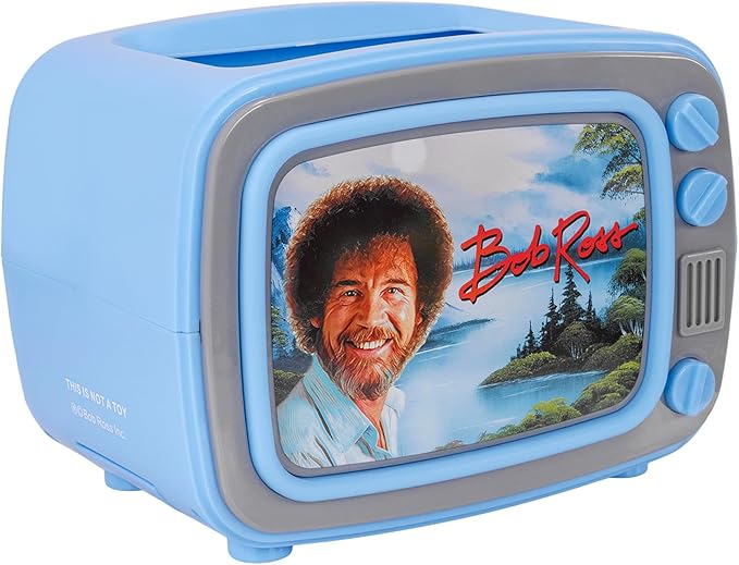 Uncanny Brands Bob Ross Retro TV Toaster with Light Up Frame Two Slice Model with Bob Ross Artwork Themed Kitchen Appliance
