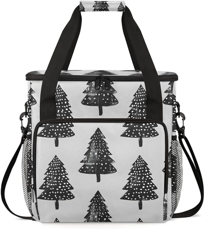 Christmas Festivals Coffee Maker Carrying Bag Christmas Tree Travel Storage Bag Compatible with K-Mini or K-Mini Plus Single Serve Coffee Brewer Carrying Case with Multiple Pockets &amp Shoulder St