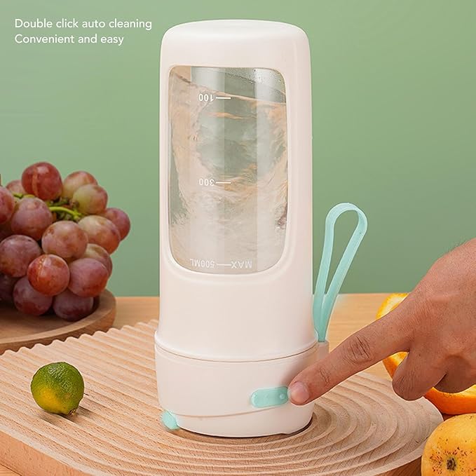 Portable Blender Cup 500ml Miniature Juicer Cup with Straw for Shakes Smoothies Juice Multifunctional Automatic USB Blender Cup