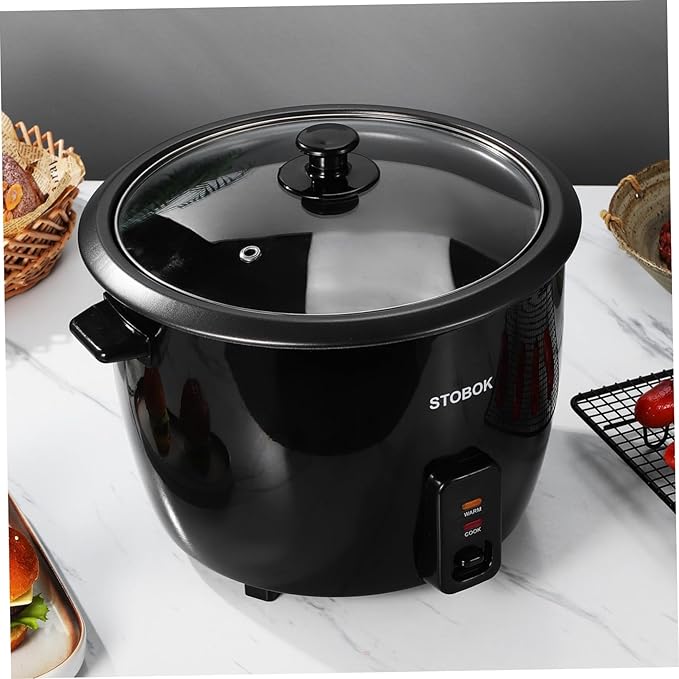 NUOBESTY Compact Electric Rice Cooker with Clear Lid Space-saving Household Stew Pot for Rice Porridge and Efficient Cooking Easy Single-button Operation Portable Kitchen Appliance with US