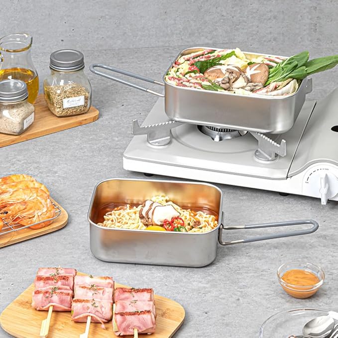 Multipurpose Camping Cookware Set 2P 7.3 x 5.5 x 2.6 inches