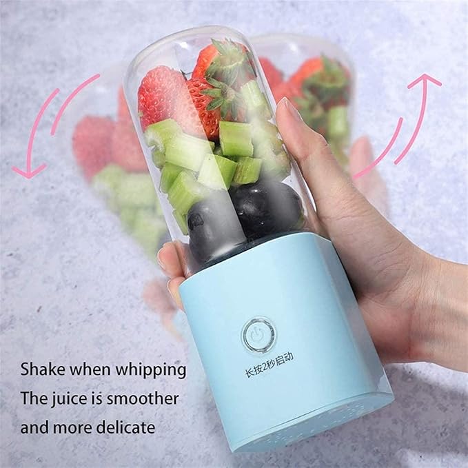 Portable BlenderPersonal Blender with USB Rechargeable Mini Fruit Juice MixerPersonal Size Blender for Smoothies and Shakes Mini Juicer Cup TravelFruit JuiceMilk