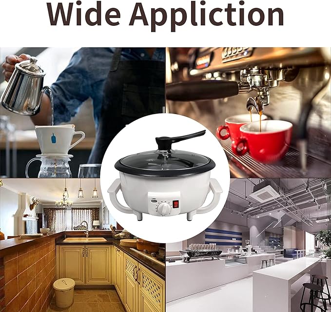 Coffee Roaster Machine for Home Use 800g Capacity Electric Coffee Bean Roaster Machine with Timer 0-240℃ Non-Stick for Cafe Shop Nut Peanut Black Bean Soybeans 110V 1200W
