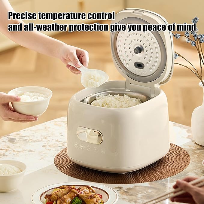 2.5L Portable Rice Cooker Low Sugar Rice Cooker 8 Cooking Modes Stainless Steel Inner Pot and Steamer