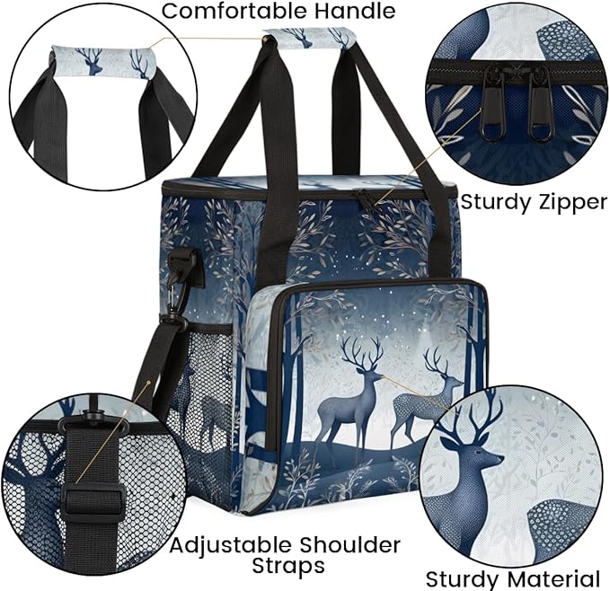Forest Giraffe Coffee Maker Carrying Bag Gothic Giraffe Travel Storage Bag Compatible with K-Mini or K-Mini Plus Single Serve Coffee Brewer Carrying Case with Multiple Pockets &amp Shoulder Strap