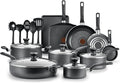 Upgrade Your Kitchen with the 20-Piece Easy Care Nonstick Cookware Set - Grey Dishwasher Safe Heat Indicator