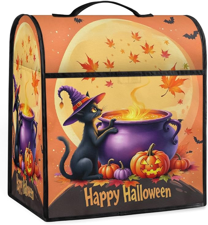 cfpolar Kitchen Aid Mixer Cover Compatible with 6-8 Quarts Halloween Cat Potion Moon Pumpkin Stand Mixer Cover Kitchen Aid Mixers Accessories Appliance Organizer Bag Dust Covers with Zipper Pocket