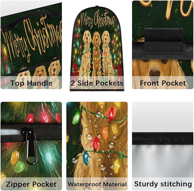 cfpolar Kitchen Aid Mixer Cover Compatible with 6-8 Quarts Christmas Xmas Dogs Stand Mixer Cover Kitchen Aid Mixers Accessories Appliance Organizer Bag Dust Covers with Zipper Pocket