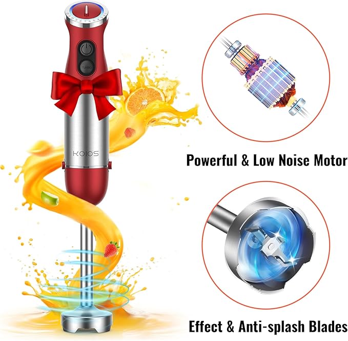 KOIOS 5-in-1 Hand Immersion Blender And BL319B Smoothie Blender with 3 No-BPA 22oz Portable Cups