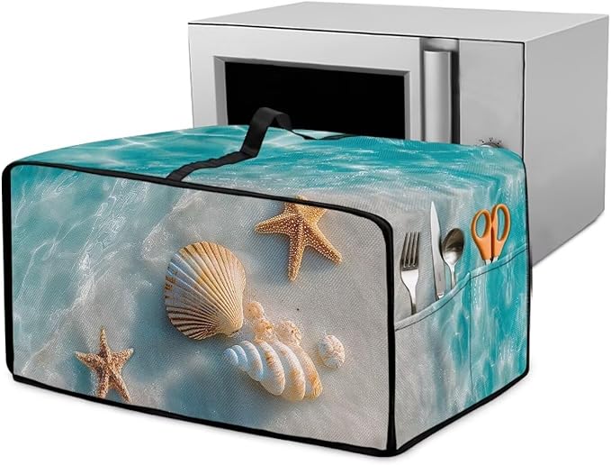 Doojoayie Starfish Toaster Cover 6 Slice Appliance Covers for Kitchen Counter 19.7x16x 10 Universal Fit Dustproof Protector as Kitchen Decoration