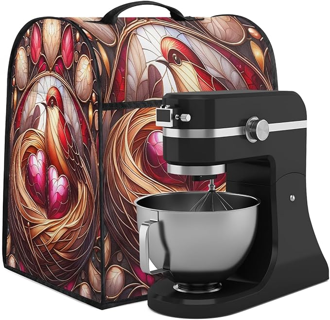 cfpolar Kitchen Aid Mixer Cover Compatible with 6-8 Quarts Animal Bird Love Stand Mixer Cover Kitchen Aid Mixers Accessories Appliance Organizer Bag Dust Covers with Zipper Pocket