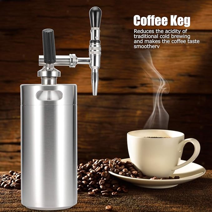 Stainless Steel Home Brew Nitrogen Infusion Coffee Keg SystemNitro Cold Brew Coffee Maker Nitrogen Gas System Coffee Dispenser Kit(3.6L) cold brew coffee maker nitro toddy iced nitro coffee m