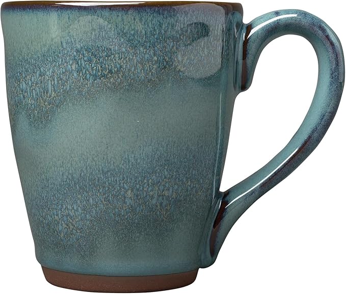 Sango 16-Piece Stoneware Dinnerware Set for 4 Glossy Blue &amp Green Coffee Mugs Plates and Bowls Sets with Reactive Glaze Ceramic Dish Set Elegant Dishes Microwave &amp Dishwasher Safe Toren