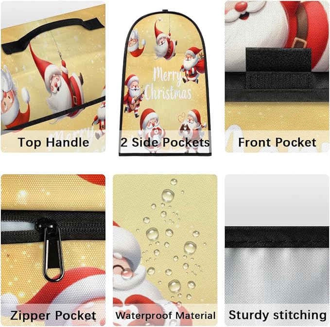 cfpolar Kitchen Aid Mixer Cover Compatible with 6-8 Quarts Christmas Cute Santa Claus Xmas Stand Mixer Cover Kitchen Aid Mixers Accessories Appliance Organizer Bag Dust Covers with Zipper Pocket